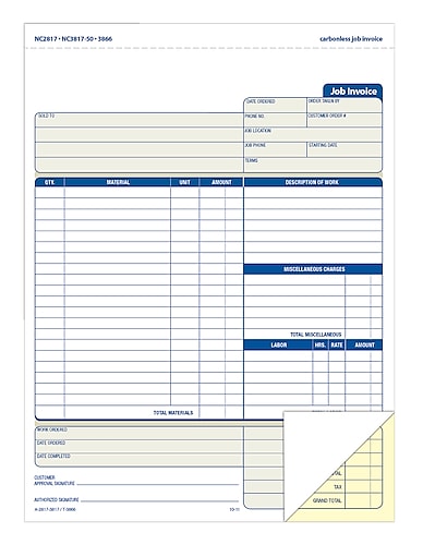 Adams 2-Part Carbonless Invoices, 8