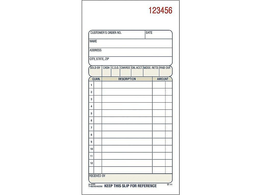 Adams 2-Part Carbonless Sales Orders, 7.19