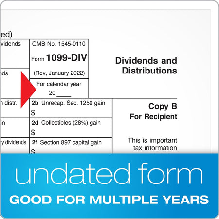 Adams 2023 1099-DIV Tax Forms, 5-Part, 10/Pack