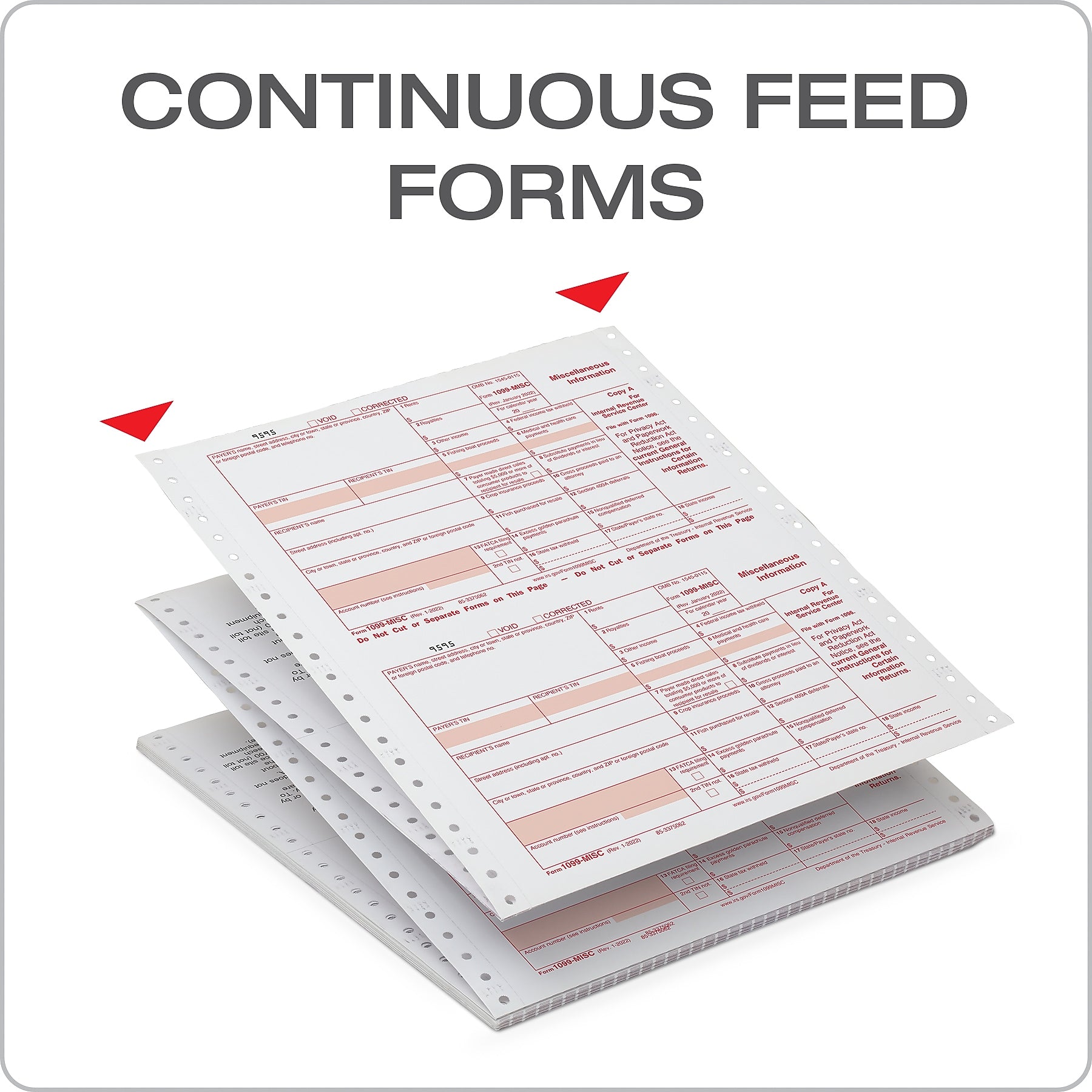 Adams 2023 1099-MISC Continuous-Feed Tax Forms with 1096 Forms, 5-Part, 24/Pack