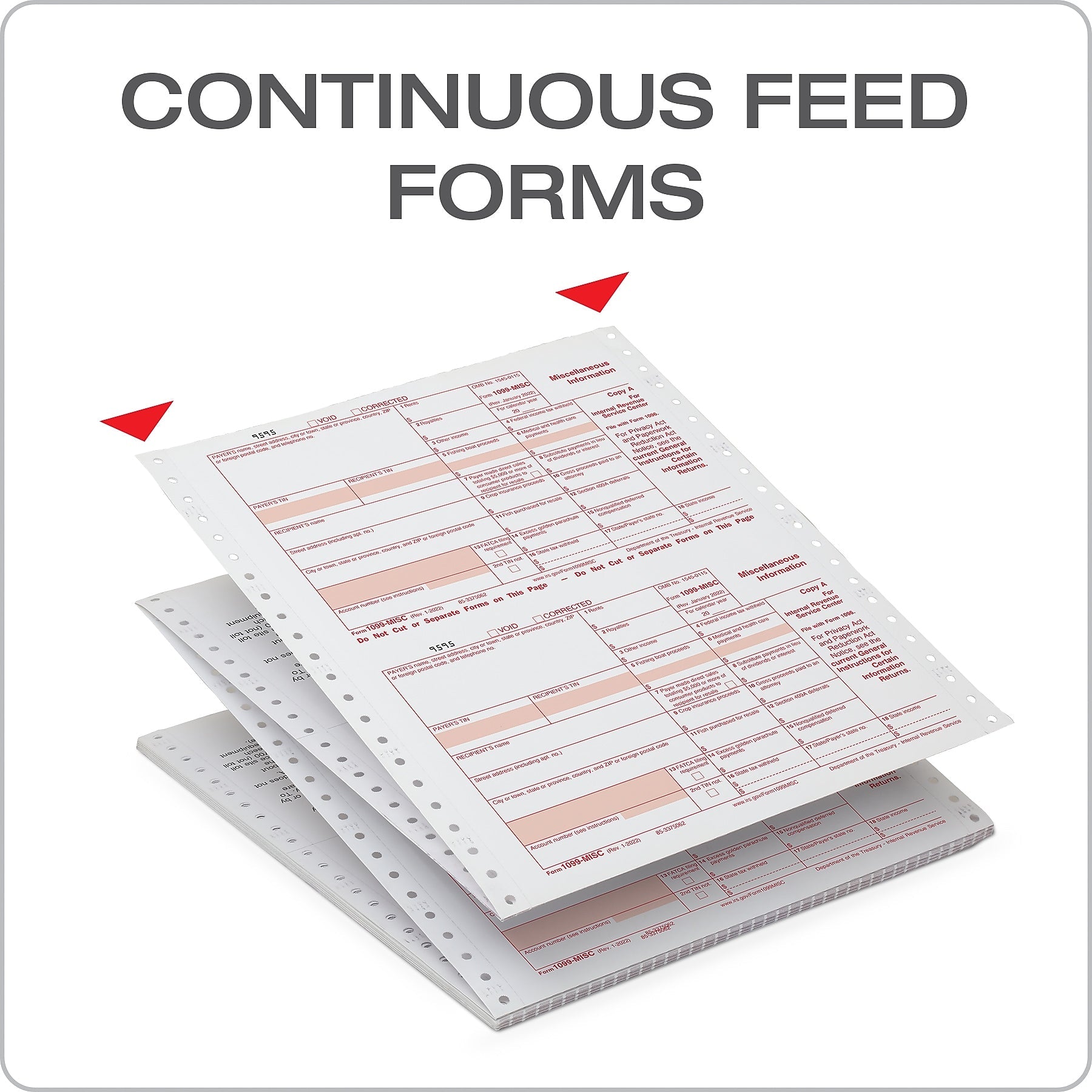 Adams 2023 1099-MISC Continuous-Feed Tax Forms with 1096 Forms, 5-Part, 24/Pack