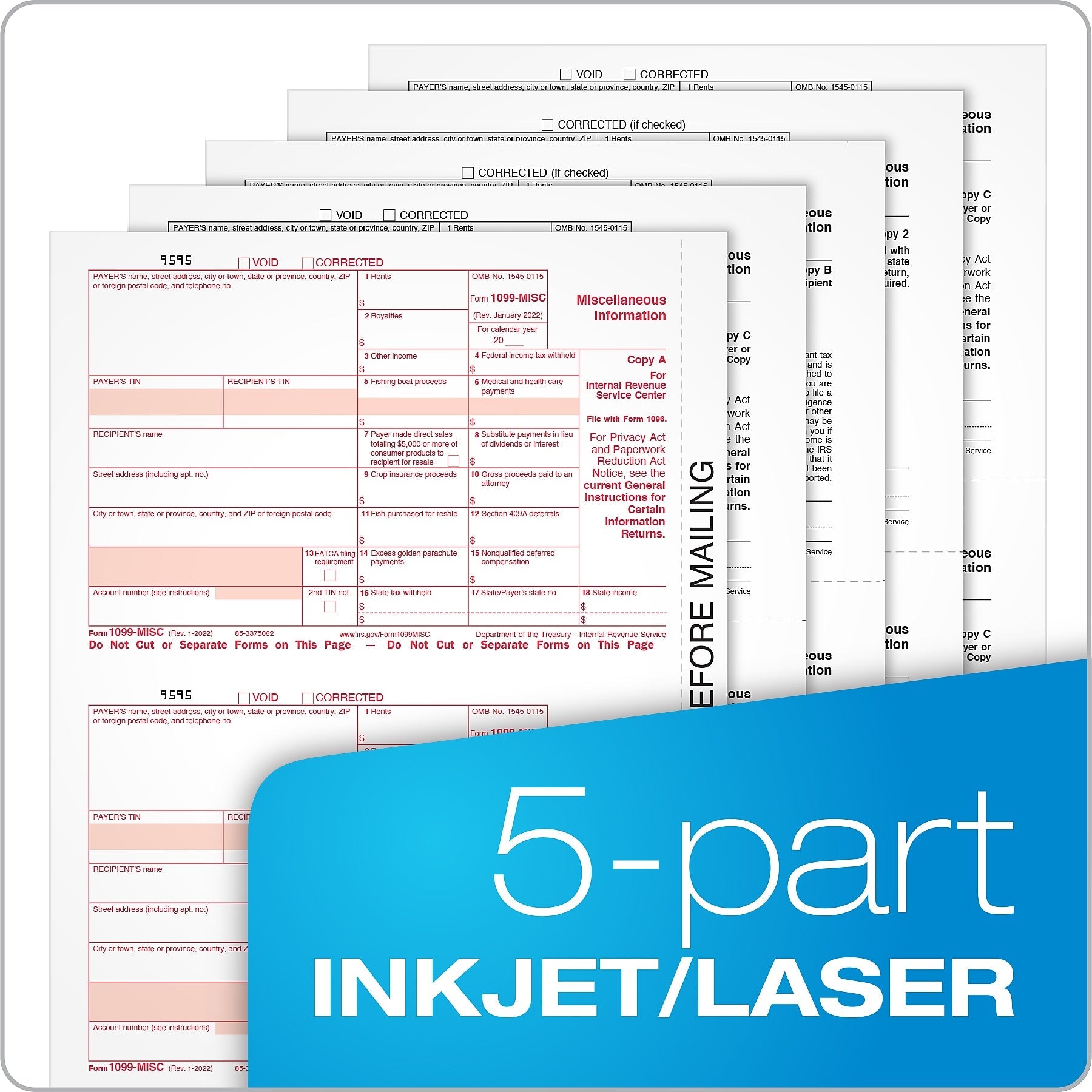 Adams 2023 1099-MISC Tax Forms Kit with Adams Tax Forms Helper and 5 Free eFiles, 24/Pack