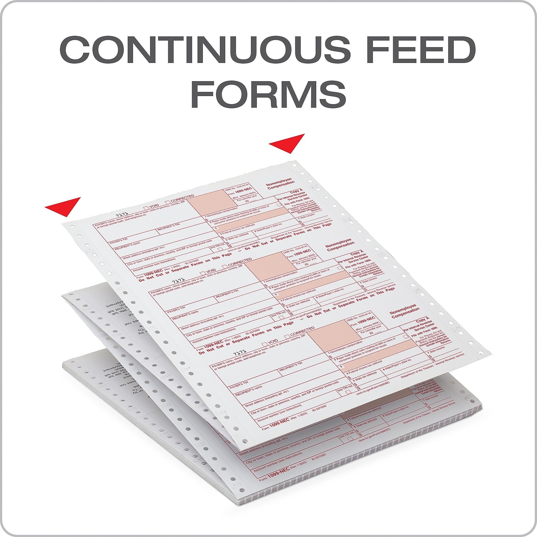 Adams 2023 1099-NEC Continuous-Feed Tax Forms with 1096 Forms, 5-Part, 24/Pack