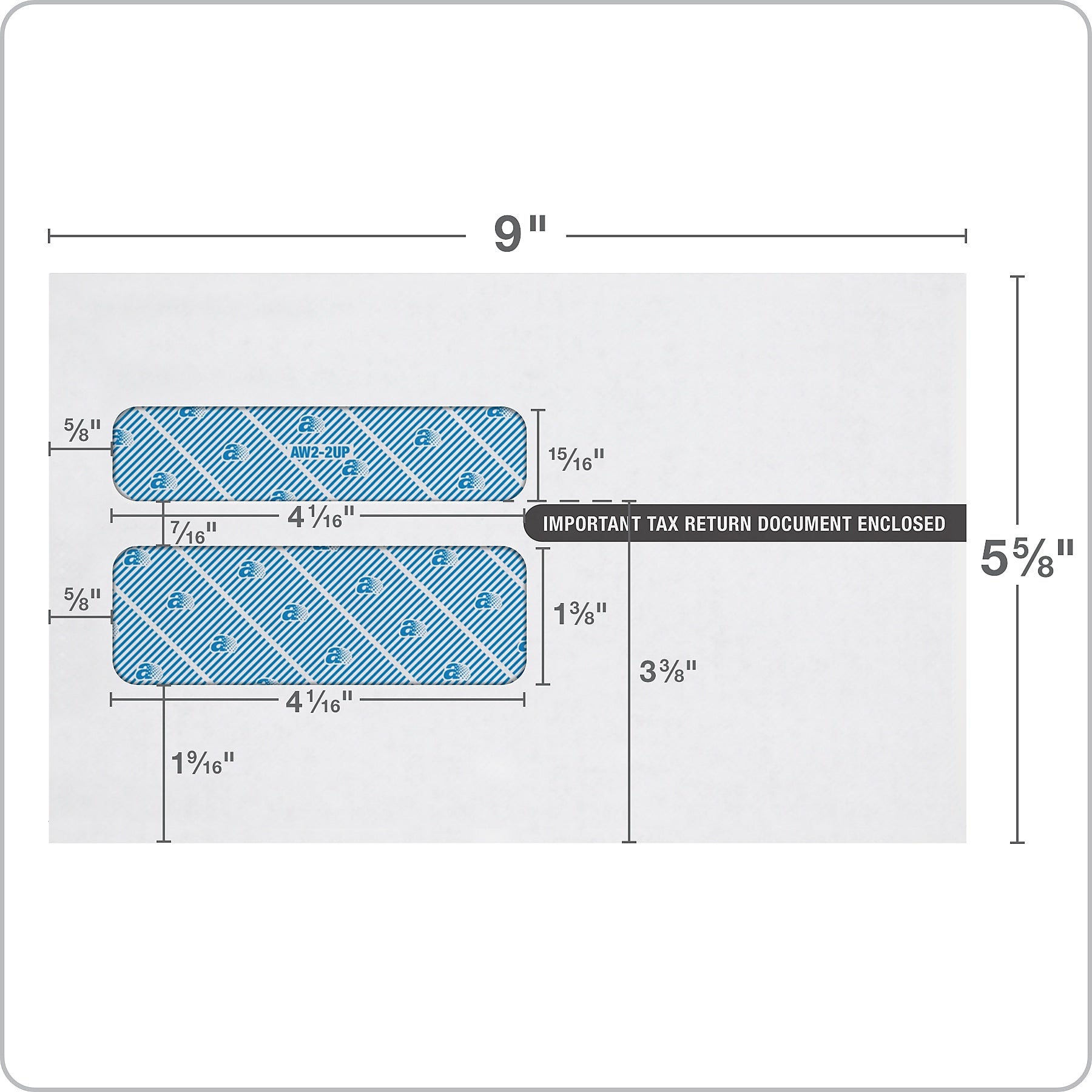 Adams 2023 W2 Envelopes, Double Window Security Envelopes, Peel & Seal Self Seal Closure, 25/Pack