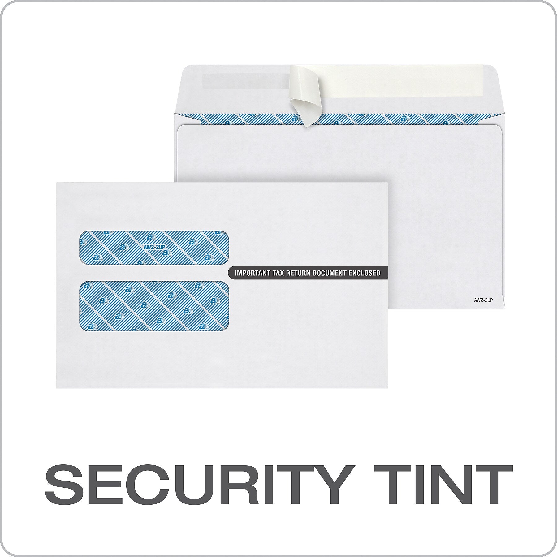 Adams 2023 W2 Envelopes, Double Window Security Envelopes, Peel & Seal Self Seal Closure, 25/Pack