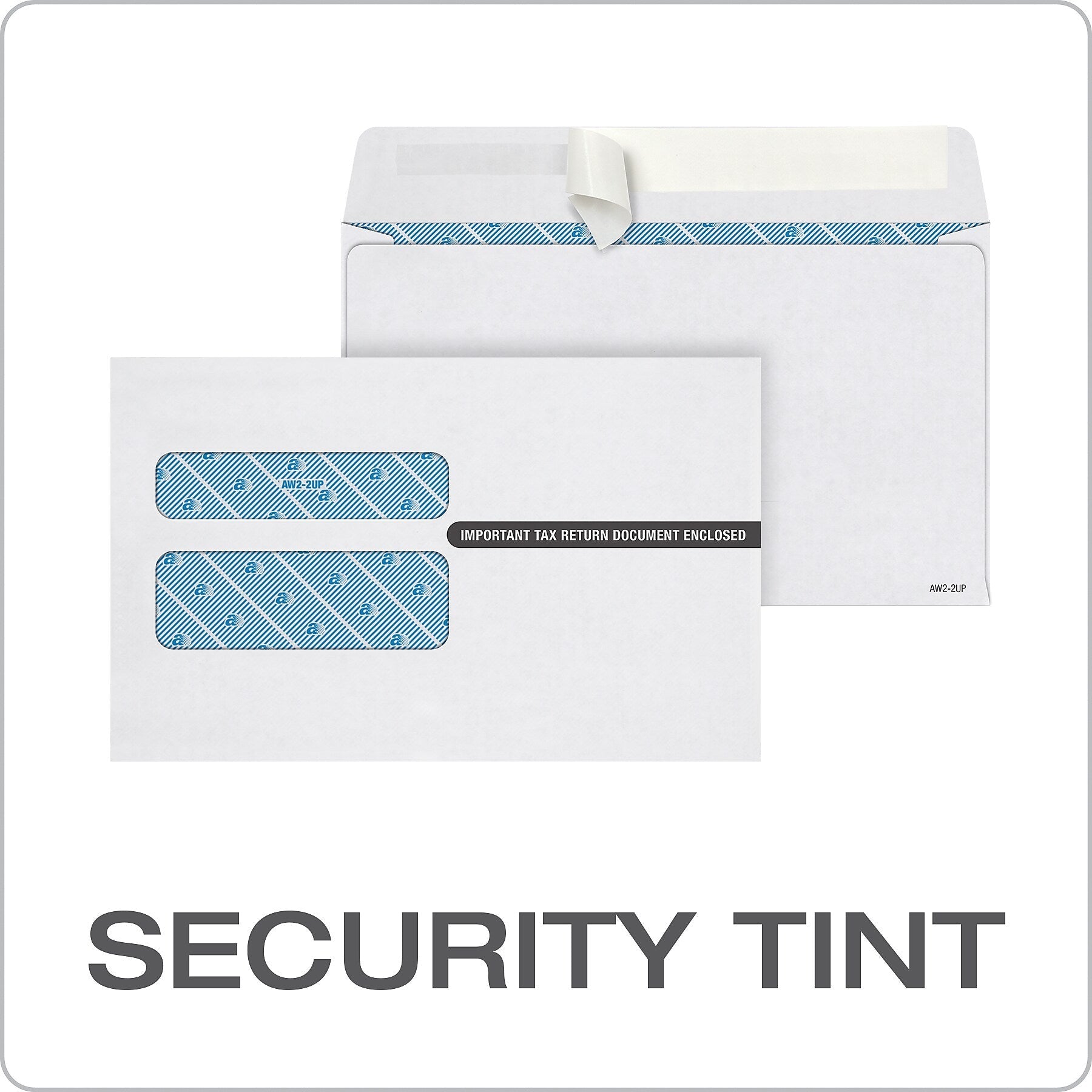 Adams 2023 W2 Envelopes, Double Window Security Envelopes, Peel & Seal Self Seal Closure, 25/Pack