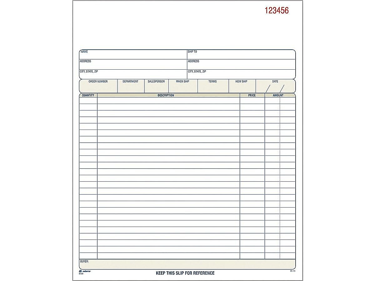 Adams 3-Part Carbonless Sales Orders, 10.69
