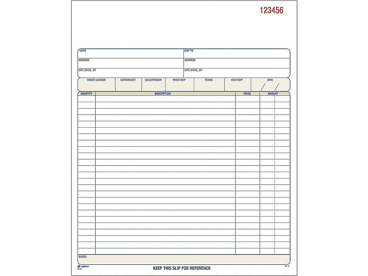 Adams 3-Part Carbonless Sales Orders, 10.69
