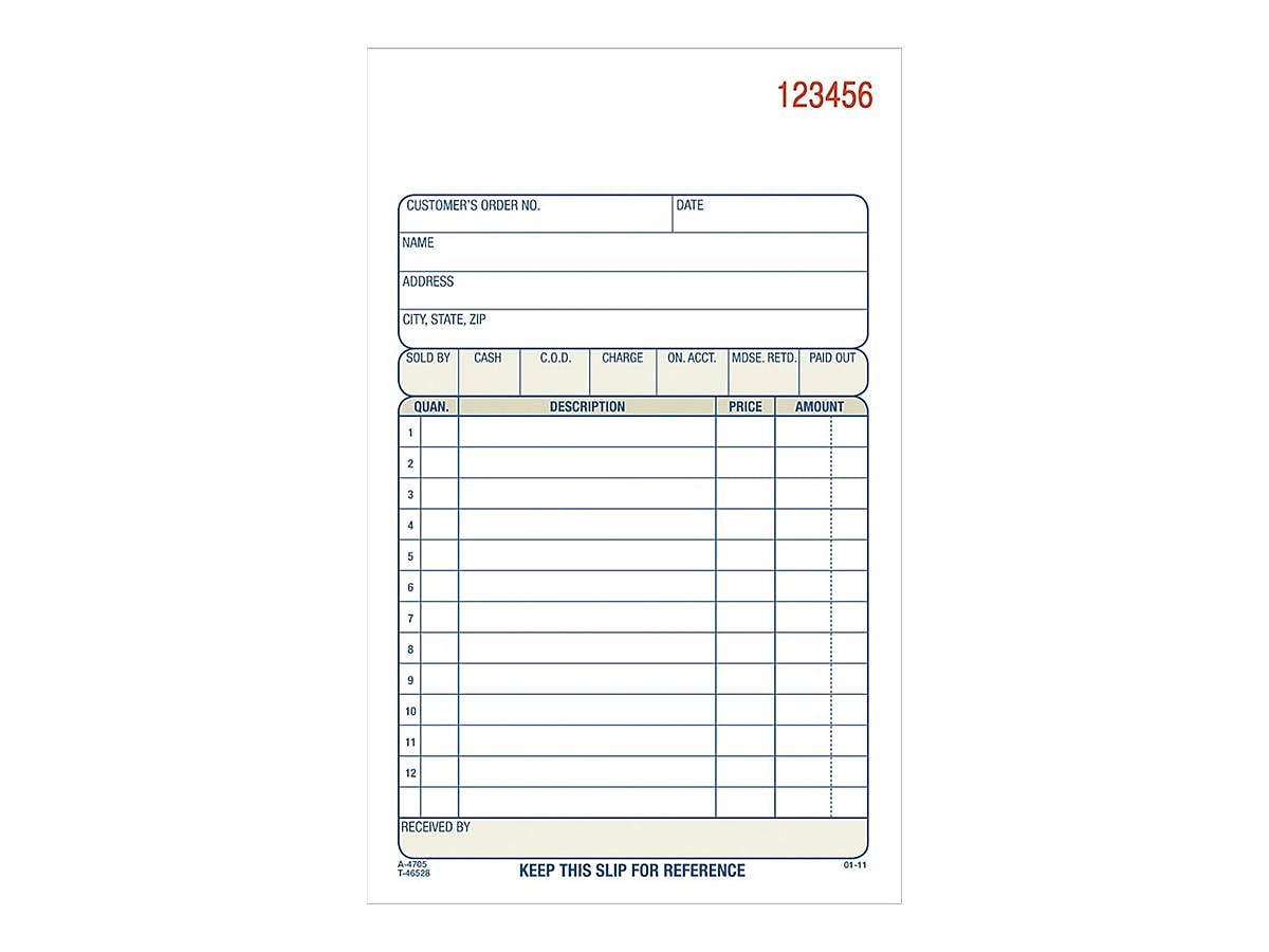 Adams 3-Part Carbonless Sales Orders, 4.19