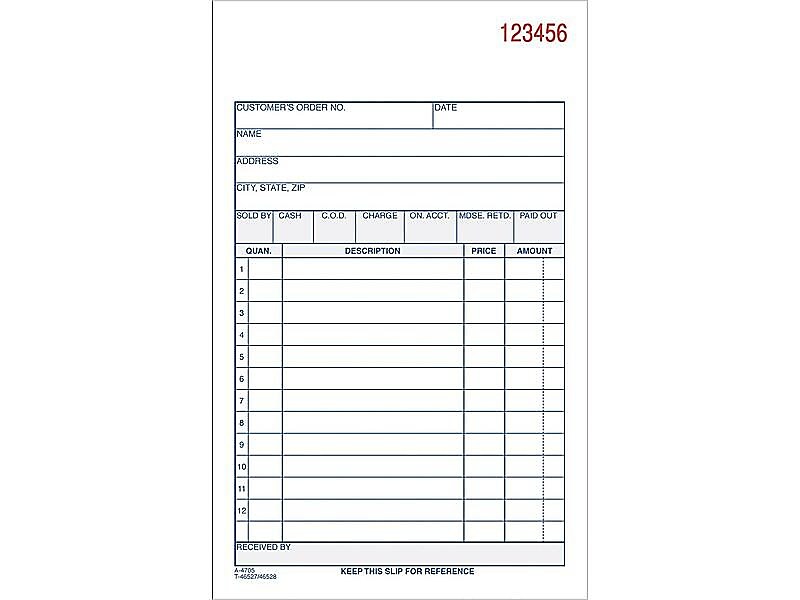 Adams 3-Part Carbonless Sales Orders, 7.19