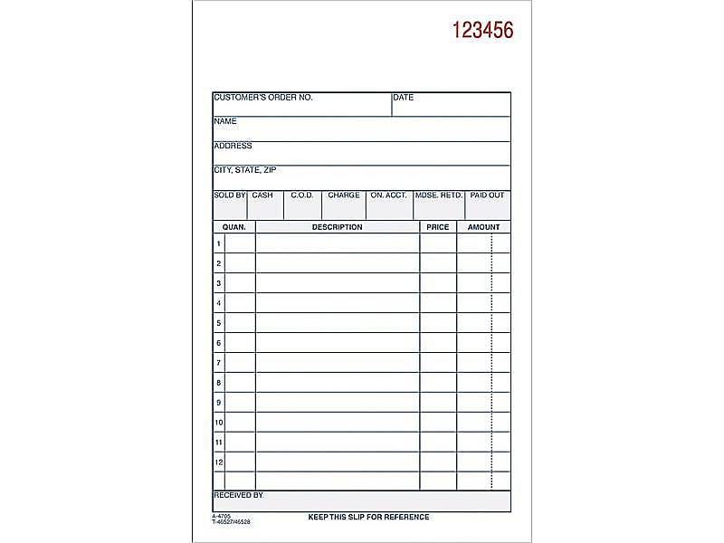 Adams 3-Part Carbonless Sales Orders, 7.19