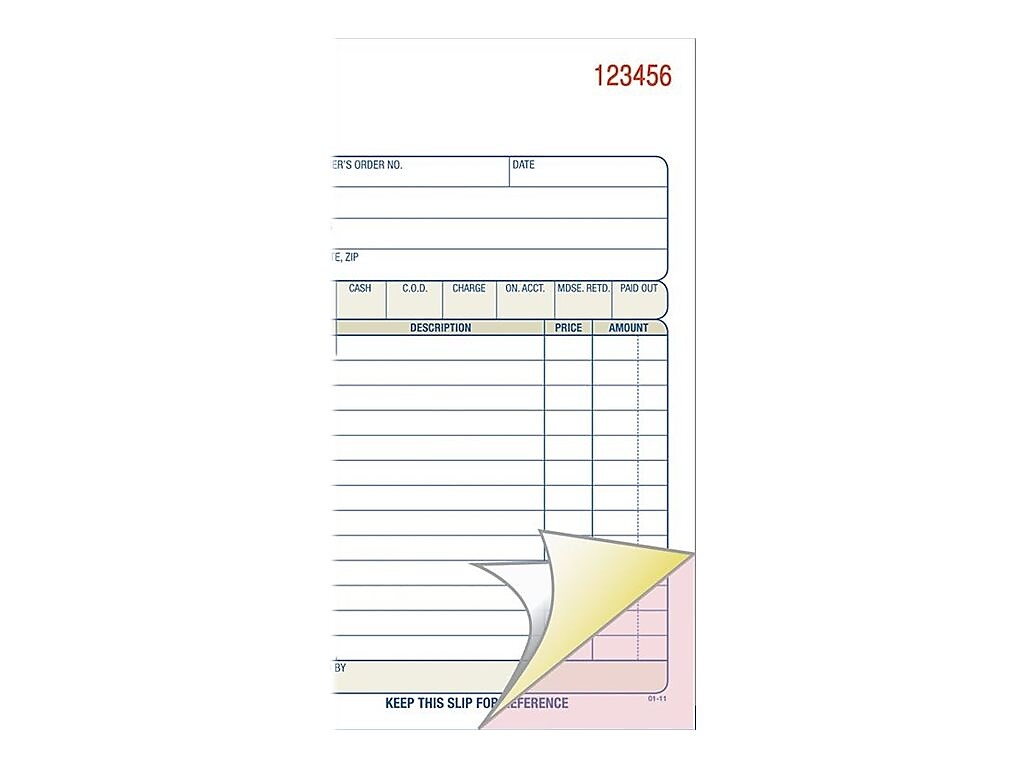 Adams 3-Part Carbonless Sales Orders, 7.19
