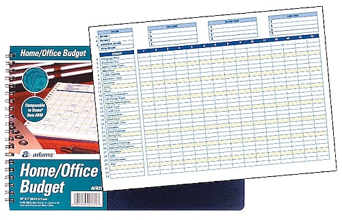 Adams Home and Office Budget Record Journal, Ruled, Blue