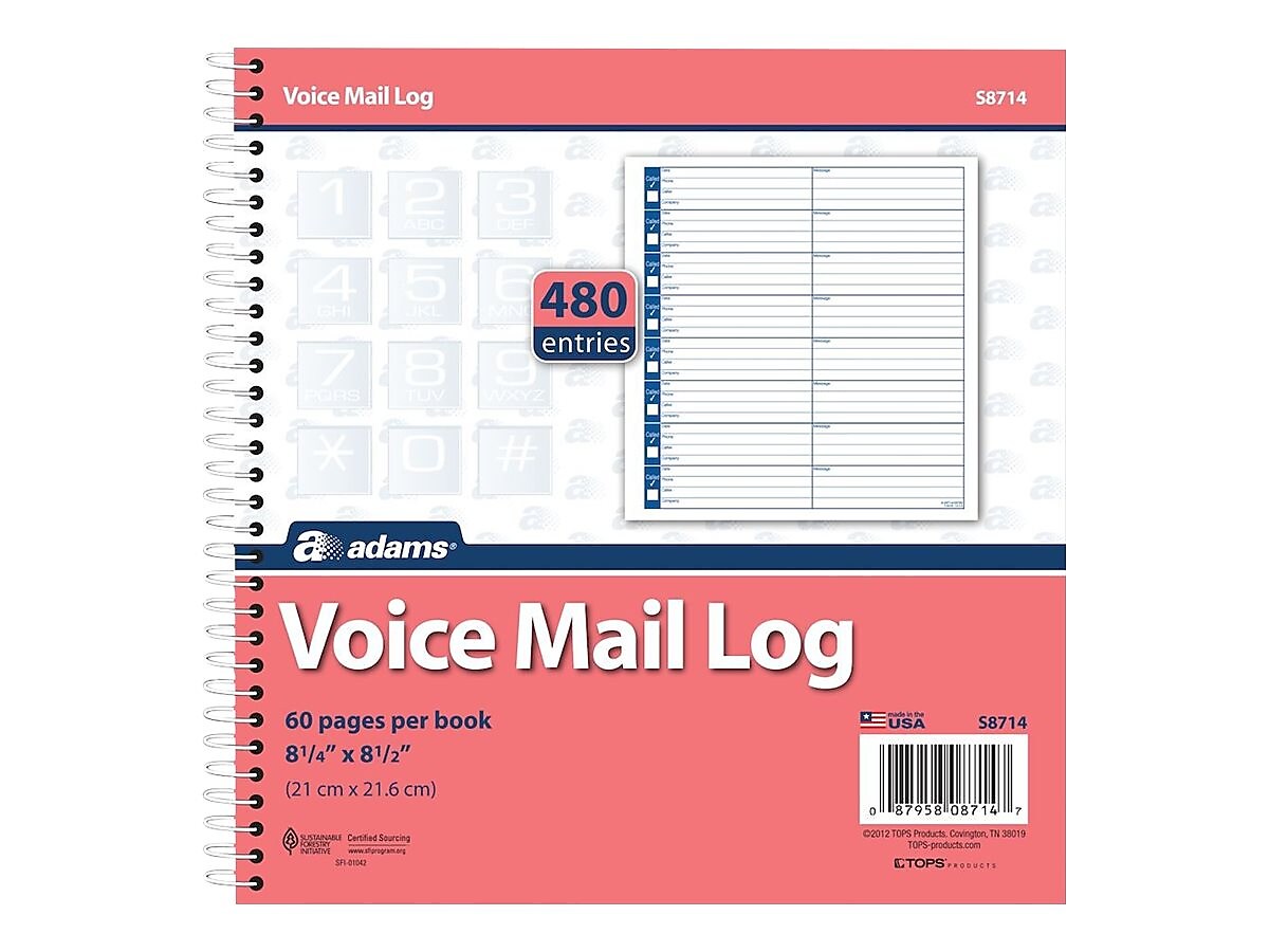 Adams Message Pads, 8.25