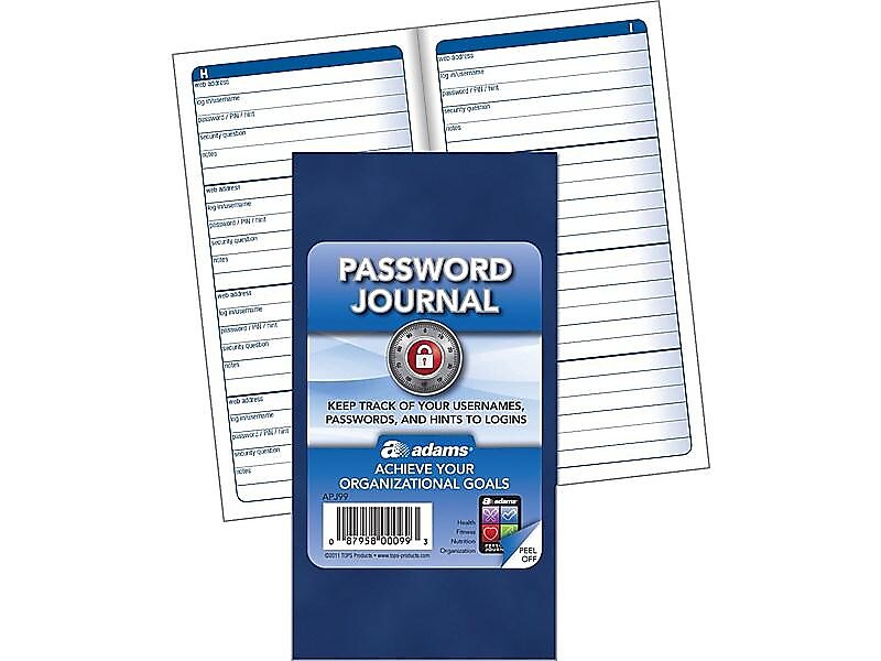 Adams Password Journal, 3.25