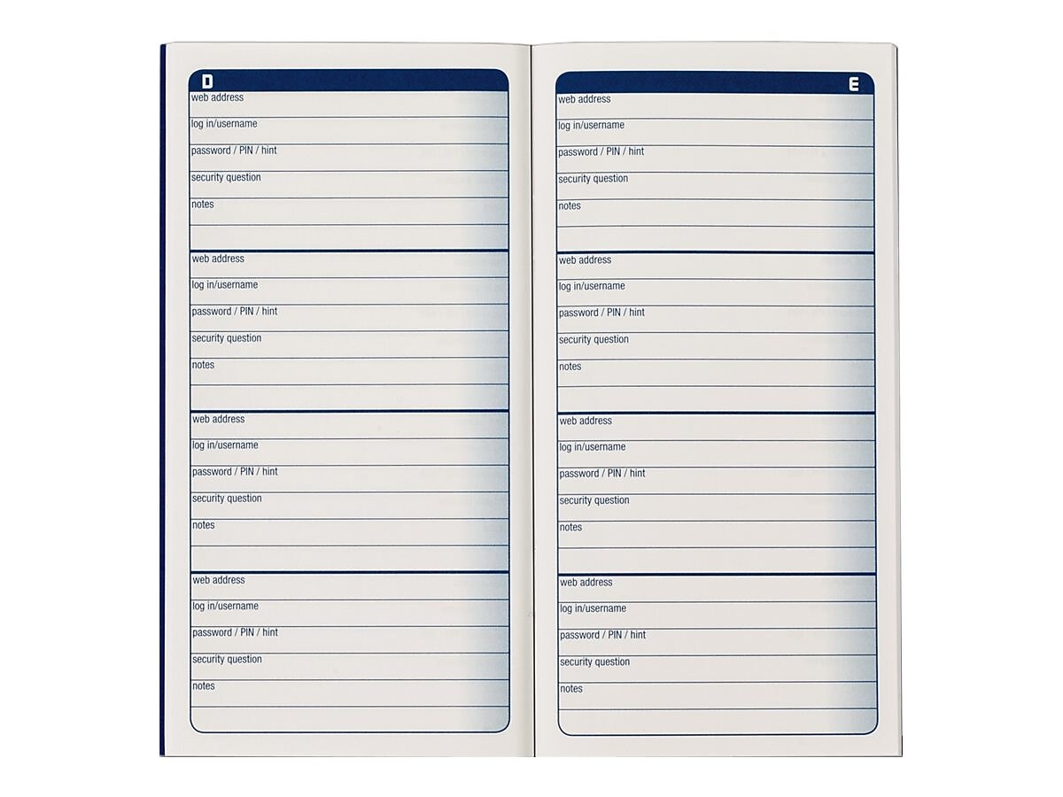 Adams Password Journal, 3.25