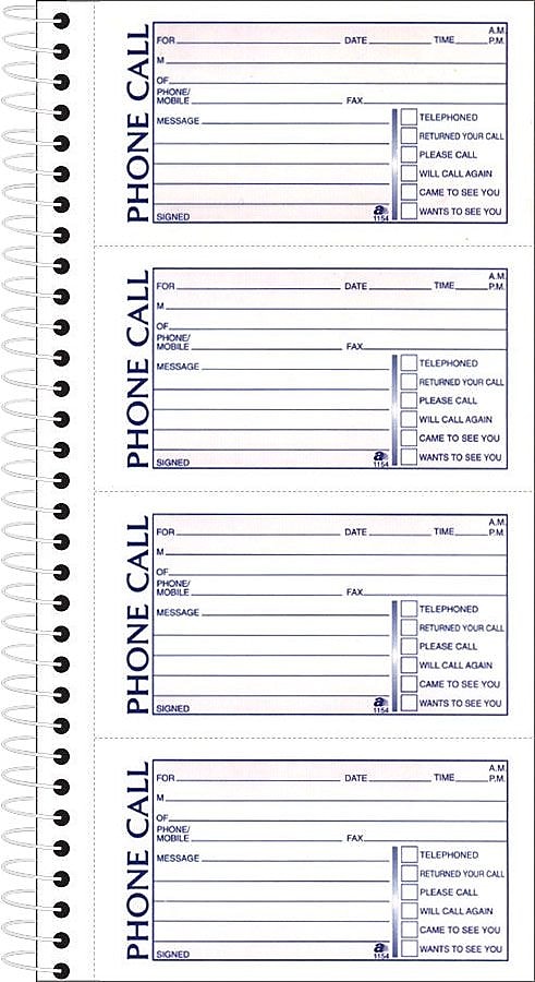 Adams Phone Message Books, 5.5