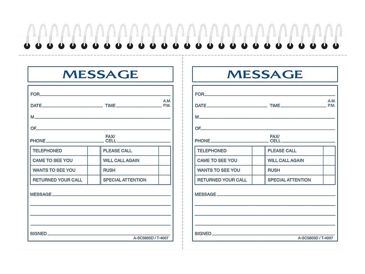 Adams Phone Message Pad, 5.5