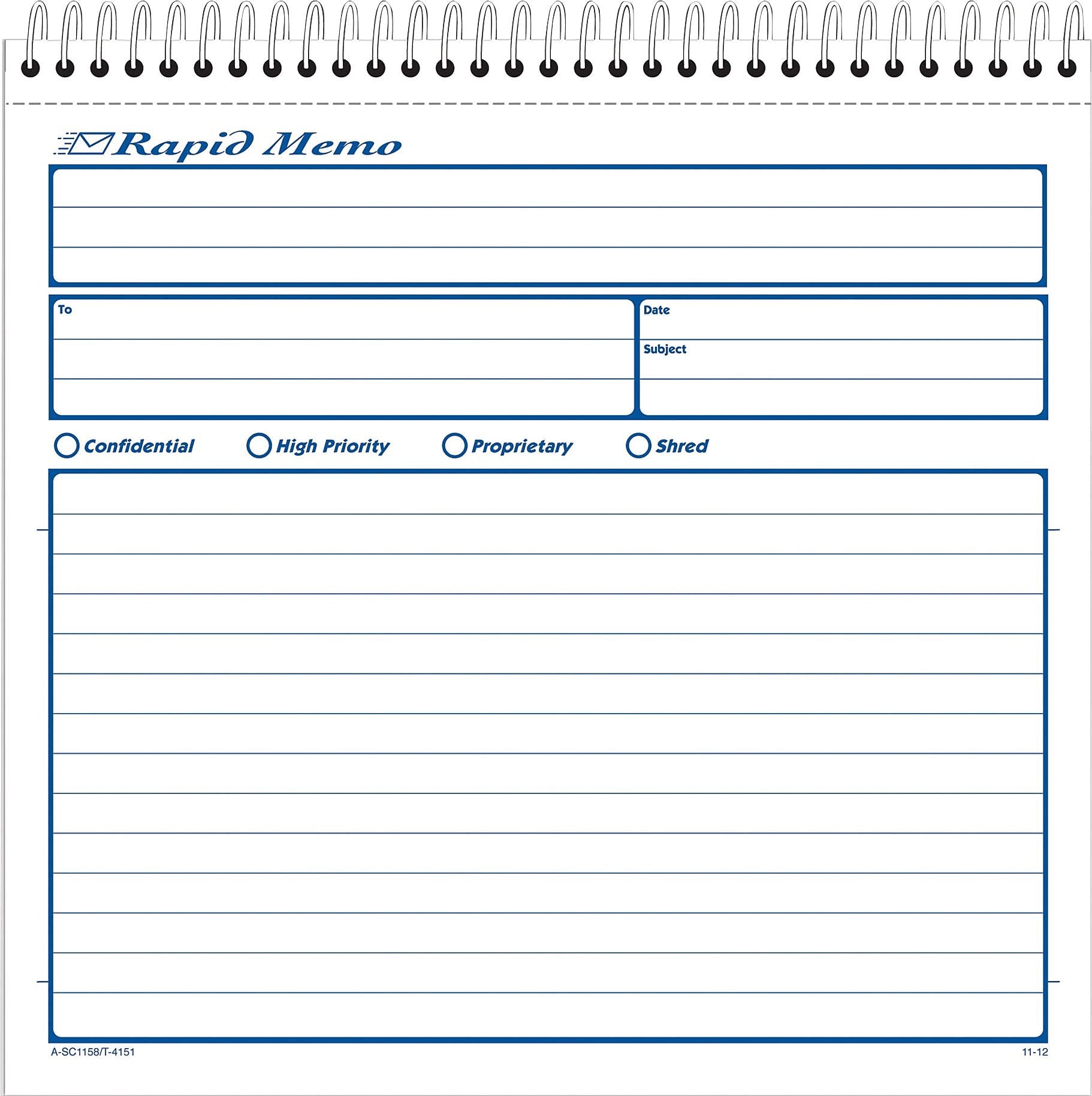 Adams Spiral Memo Books, 8-1/2