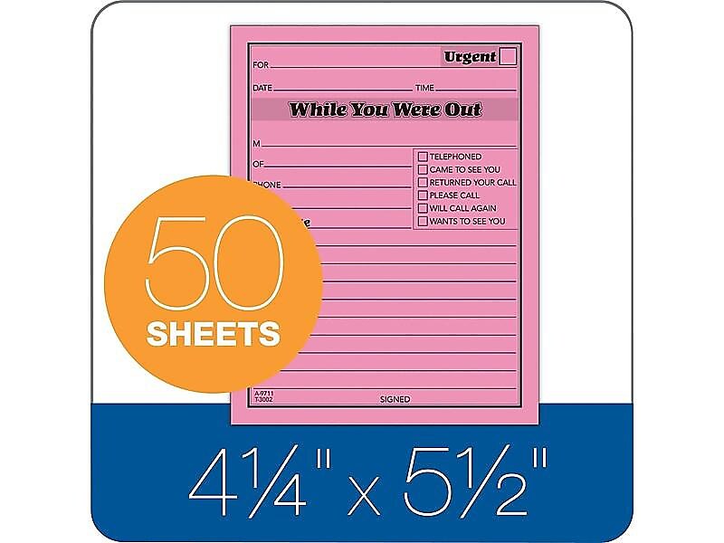 Adams While You Were Out Memo Pads, 4.25