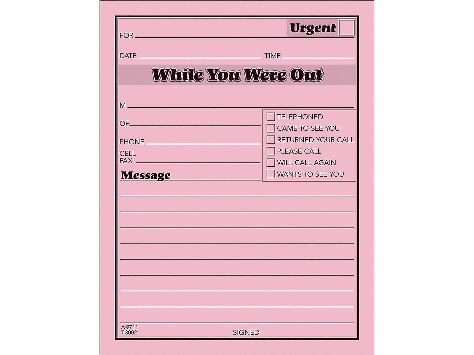 Adams While You Were Out Message Pads, 4.25