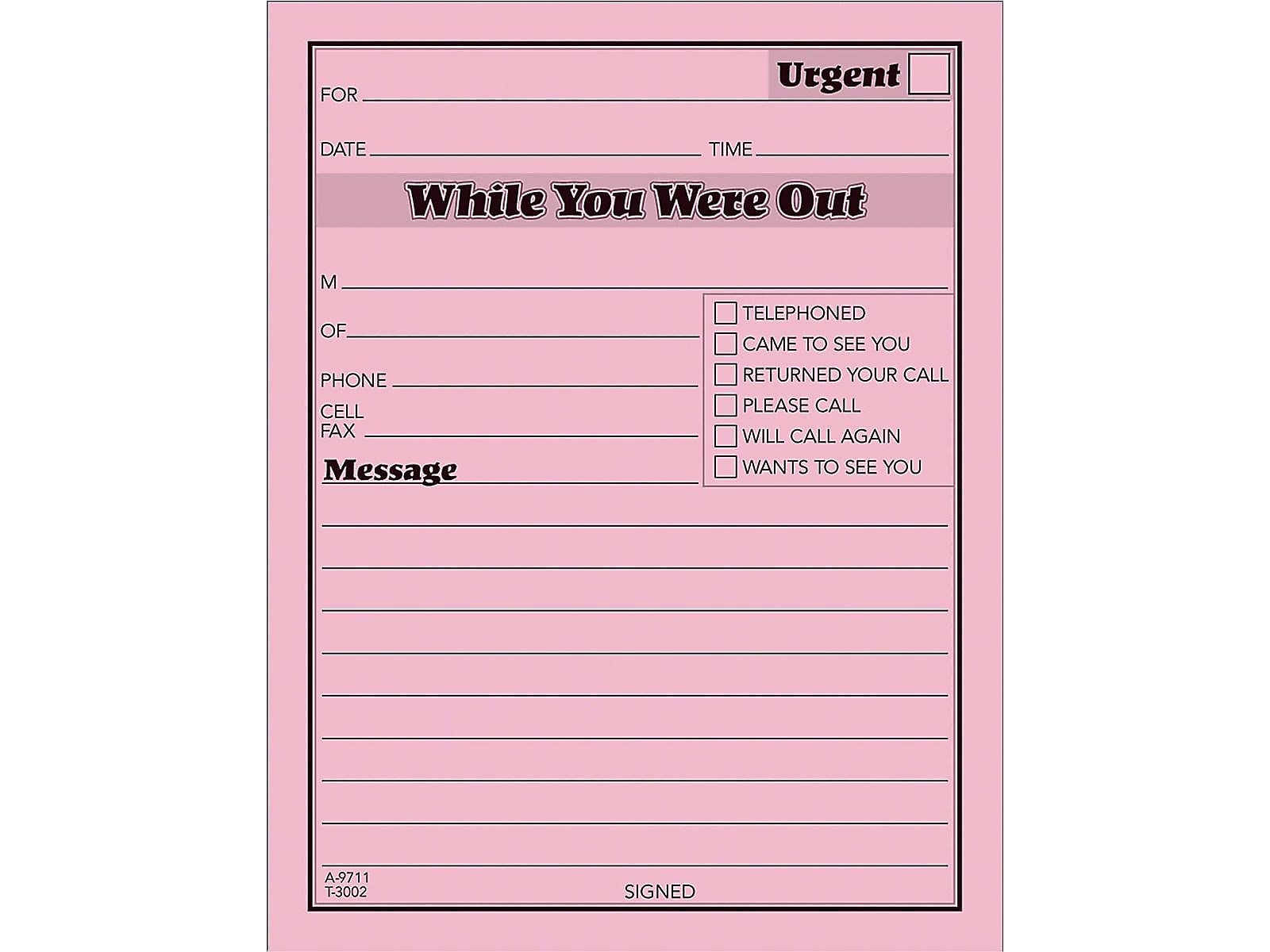 Adams While You Were Out Message Pads, 4.25