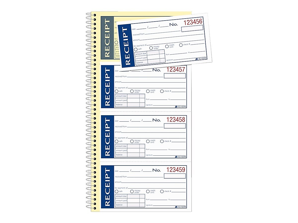 Adams Write 'N Stick 2-Part Carbonless Receipts Book, 2.75
