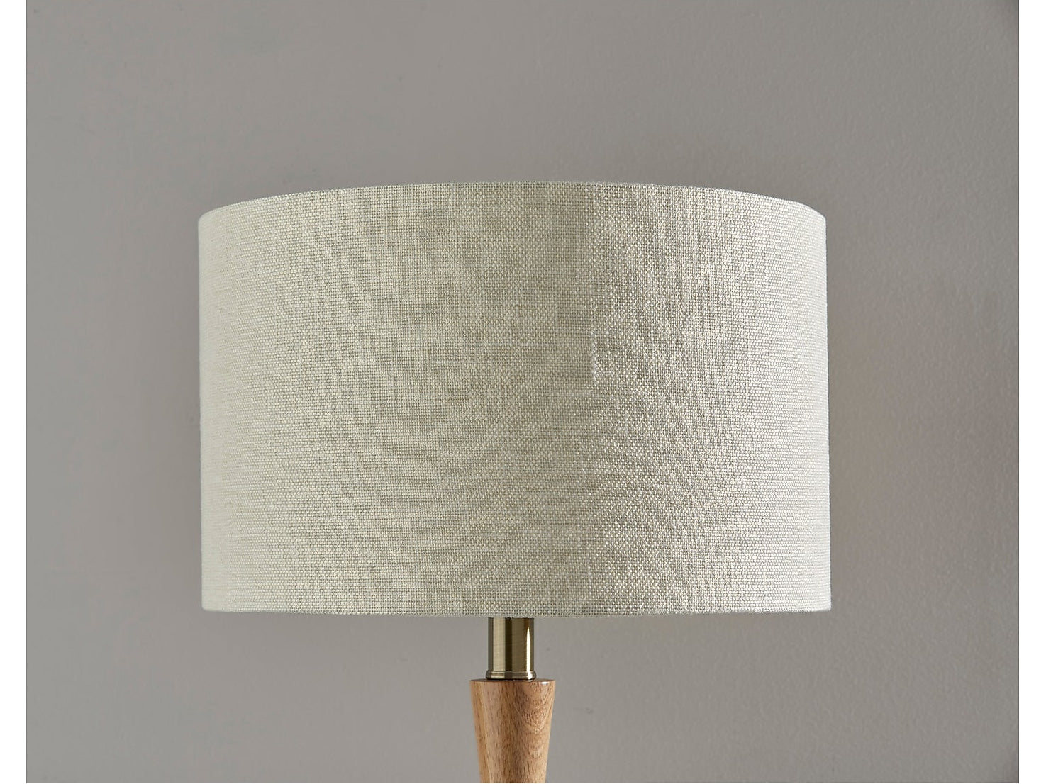 Adesso Eve 61.25" Natural Oak Floor Lamp with Off-White Drum Shade