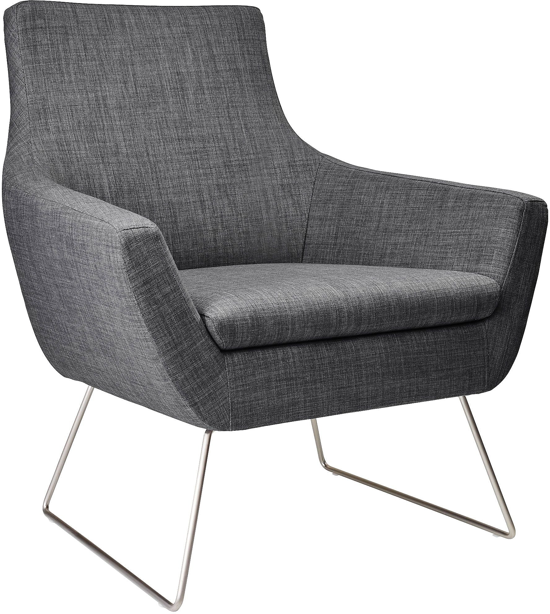 Adesso Home Kendrick Fabric Lounge Chair, Charcoal Gray