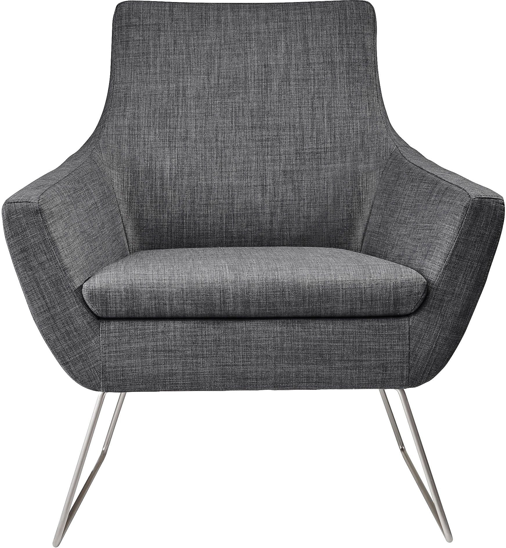 Adesso Home Kendrick Fabric Lounge Chair, Charcoal Gray