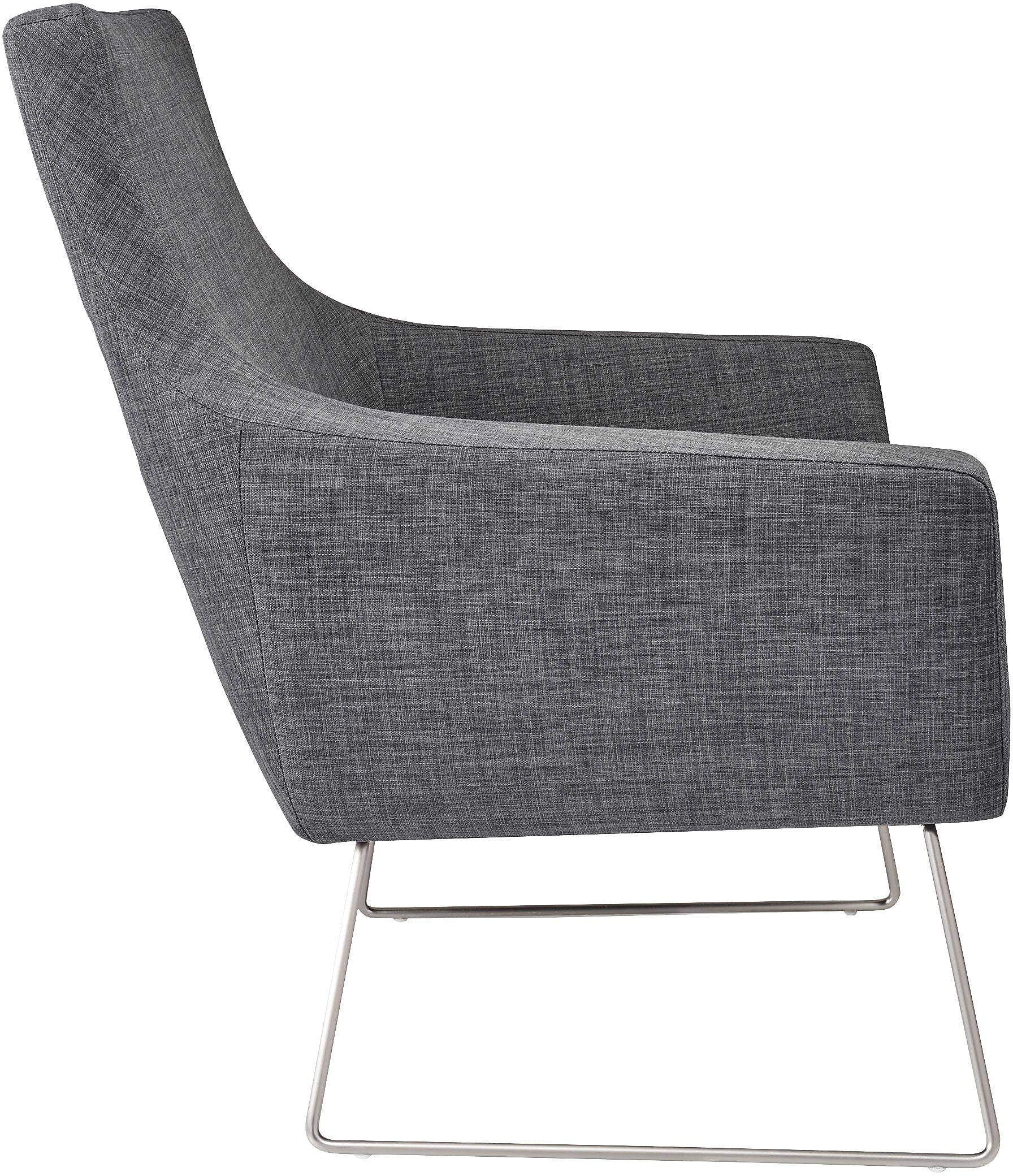 Adesso Home Kendrick Fabric Lounge Chair, Charcoal Gray