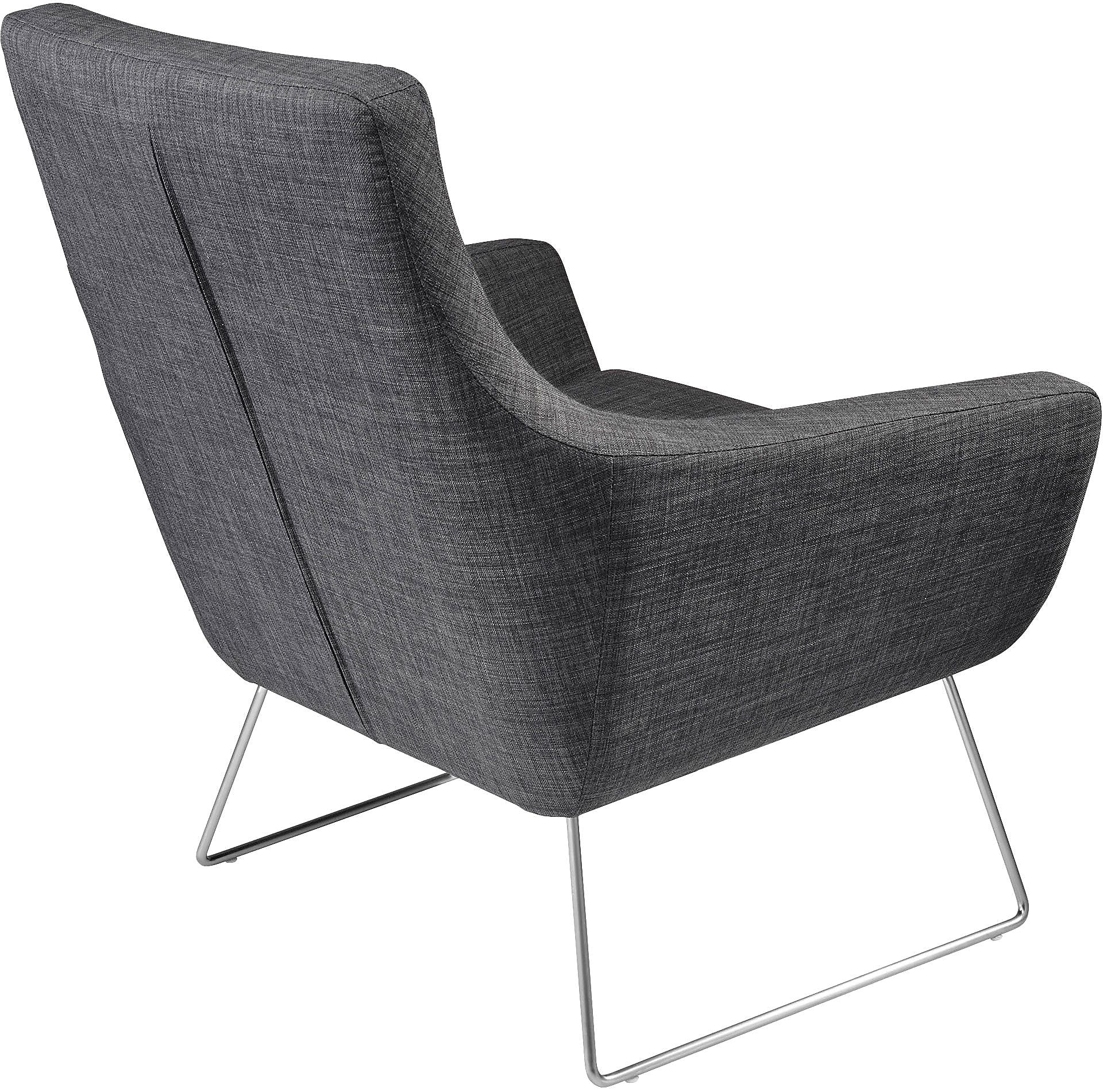 Adesso Home Kendrick Fabric Lounge Chair, Charcoal Gray