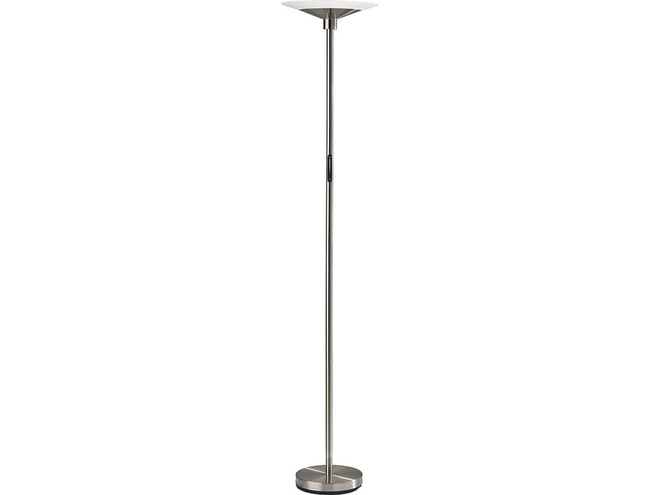 Adesso Solar 70.5" Brushed Steel Floor Lamp with Cone Shade