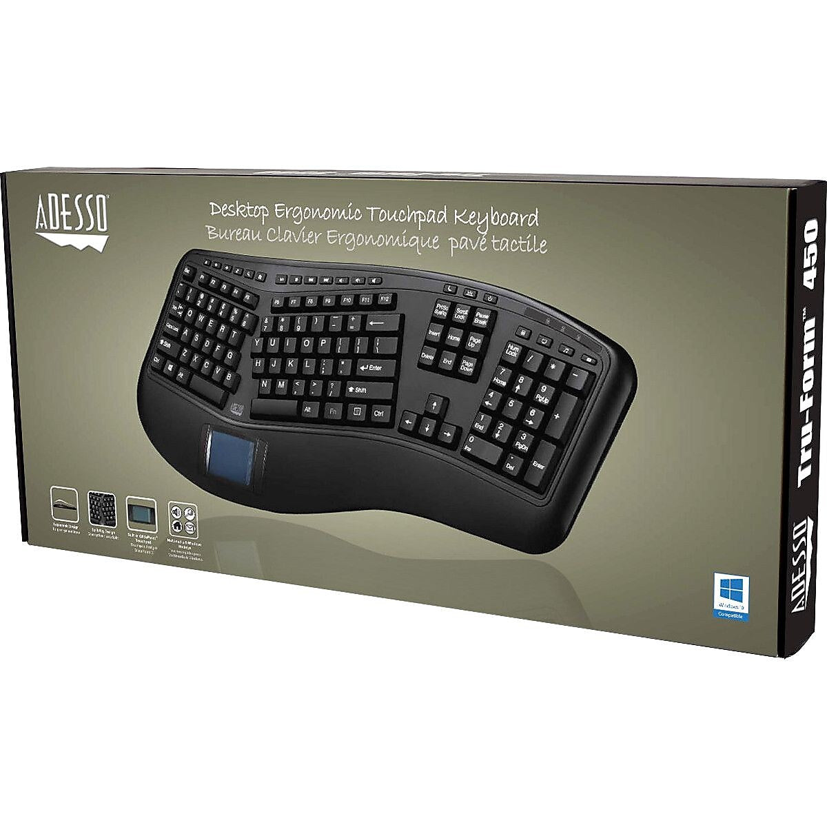 Adesso Tru-Form Wired Keyboard, Black