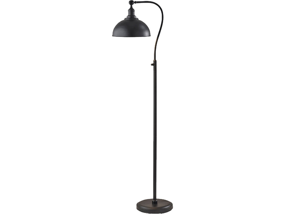 Adesso Wallace 56.5" Matte Black Floor Lamp with Dome Shade