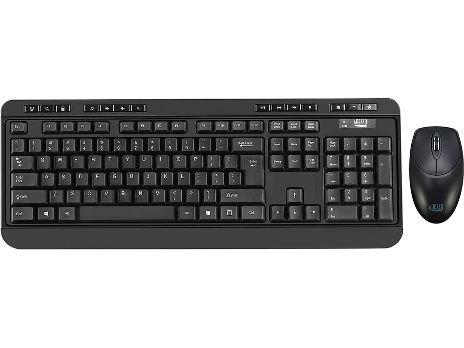 Adesso WKB-1320CB Wireless Keyboard and Optical Mouse Combo, Black