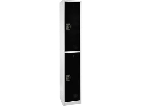 AdirOffice 72'' 2-Tier Key Lock Black Steel Storage Locker