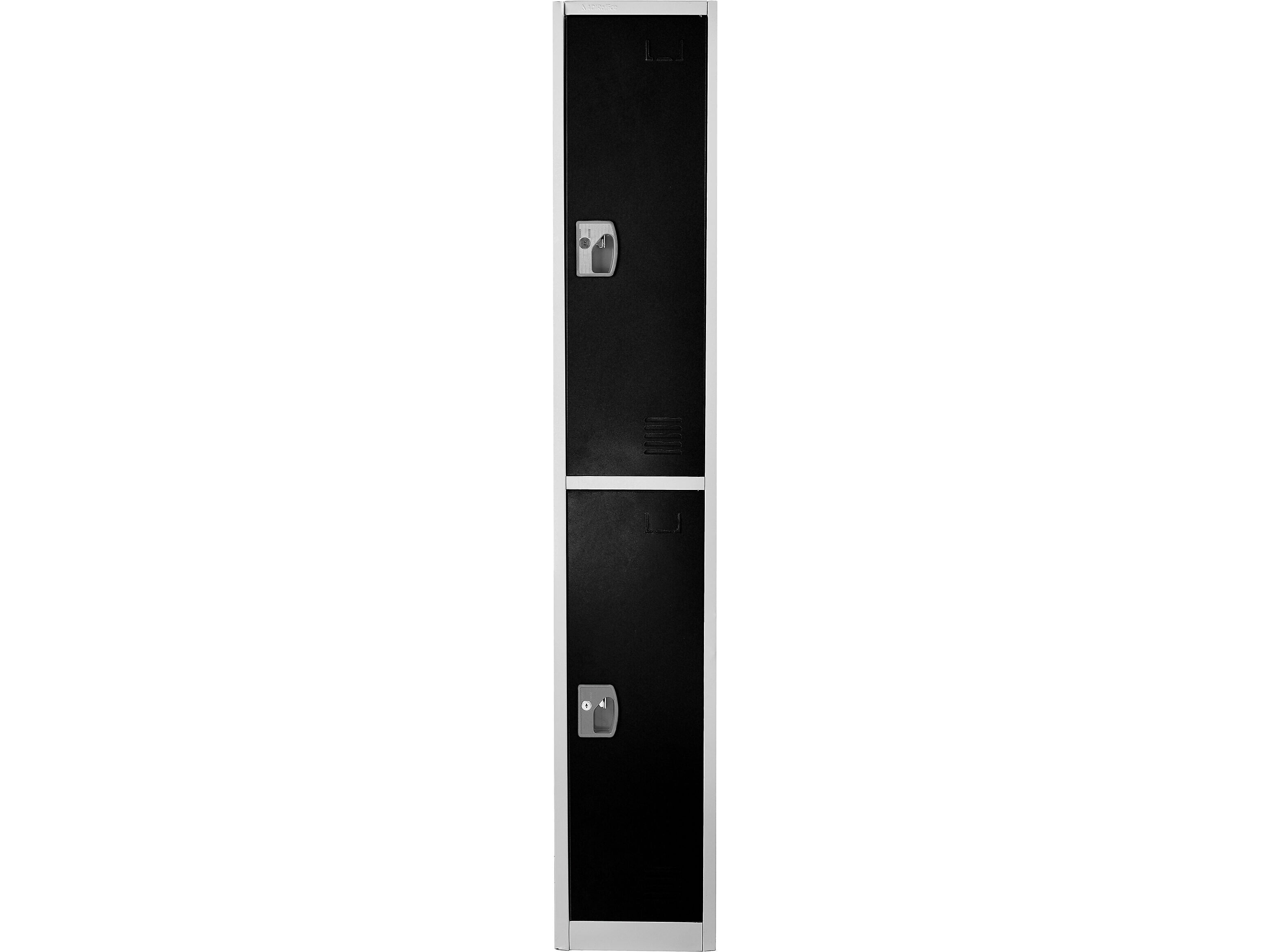 AdirOffice 72'' 2-Tier Key Lock Black Steel Storage Locker