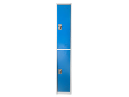 AdirOffice 72'' 2-Tier Key Lock Blue Steel Storage Locker, 2/Pack