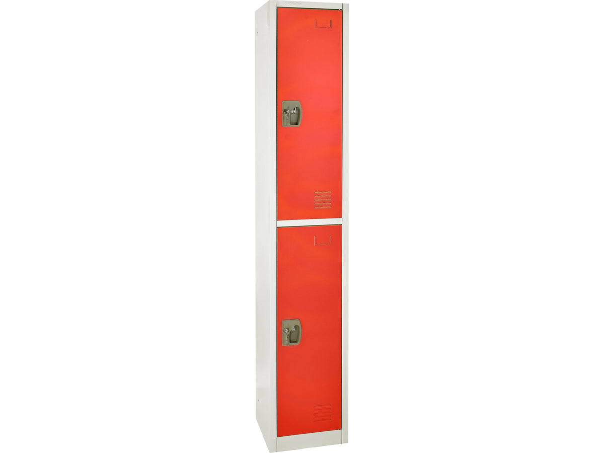 AdirOffice 72'' 2-Tier Key Lock Red Steel Storage Locker