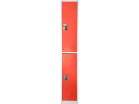 AdirOffice 72'' 2-Tier Key Lock Red Steel Storage Locker