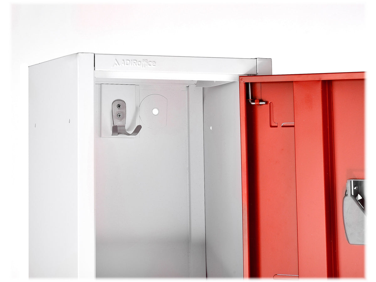 AdirOffice 72'' 2-Tier Key Lock Red Steel Storage Locker