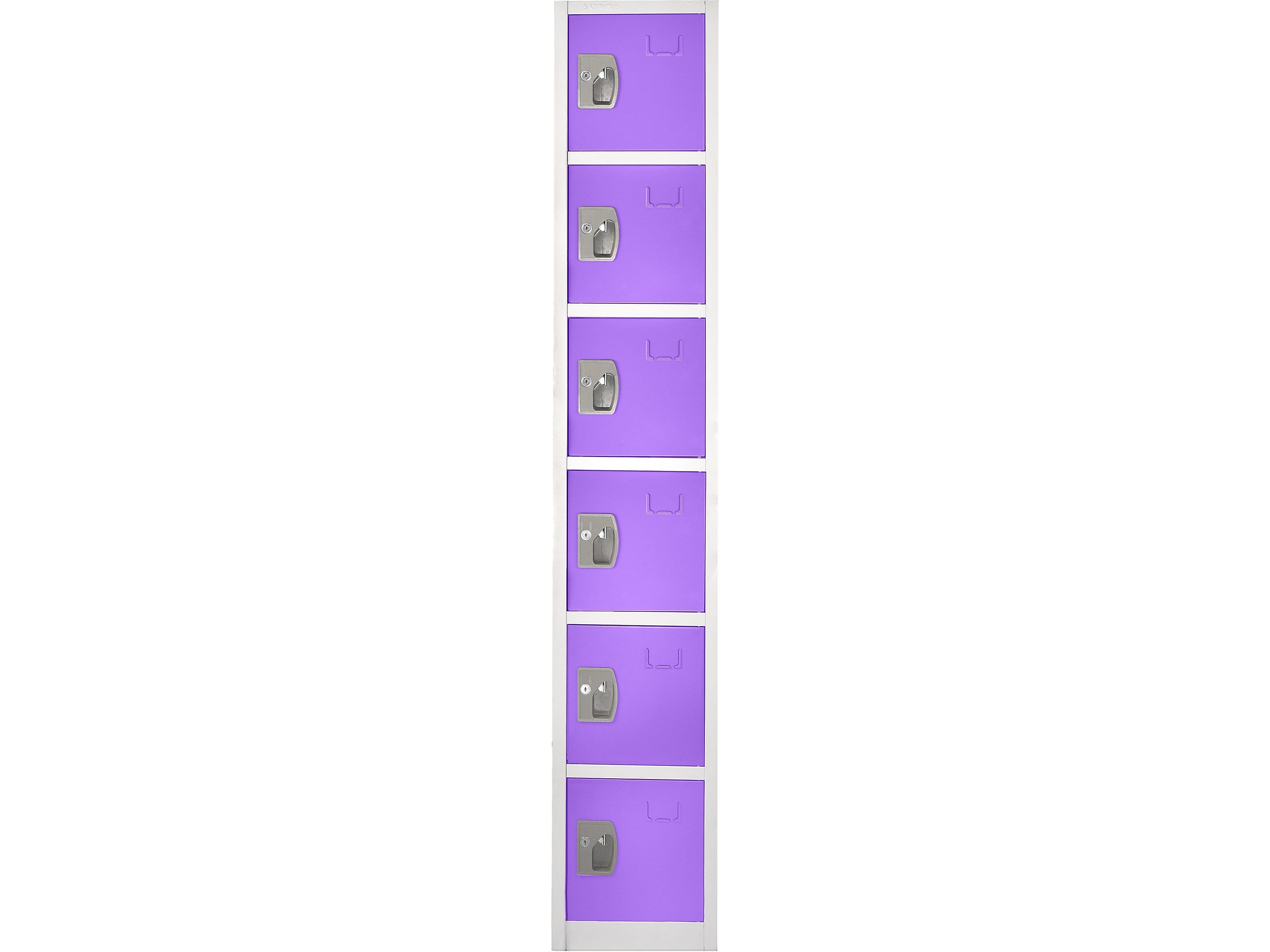 AdirOffice 72'' 6-Tier Key Lock Purple Steel Storage Locker, 2/Pack