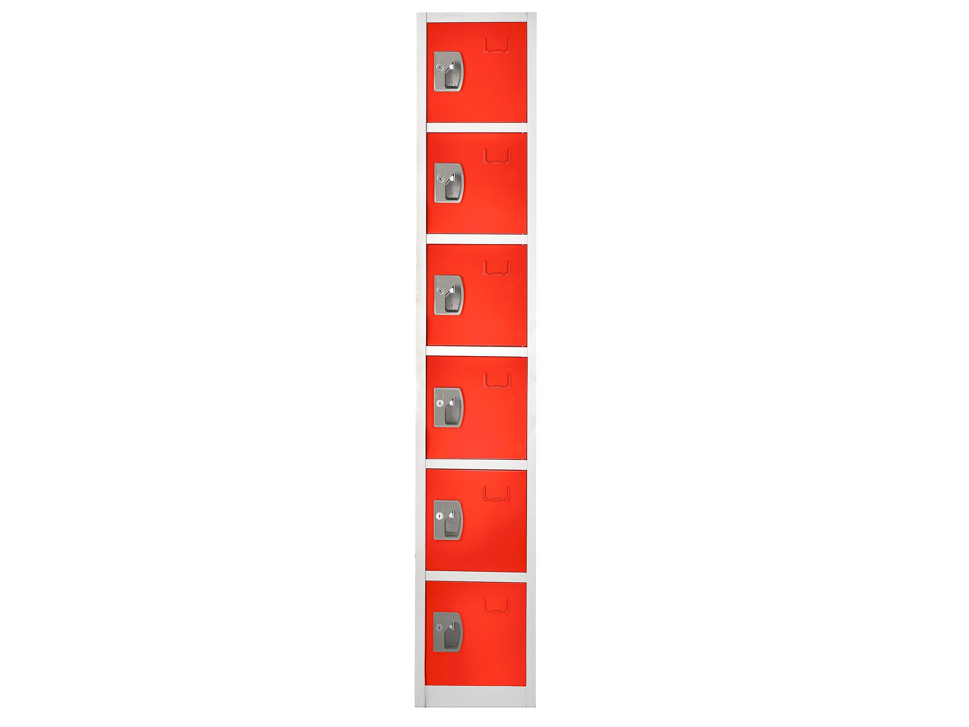 AdirOffice 72'' 6-Tier Key Lock Red Steel Storage Locker, 4/Pack