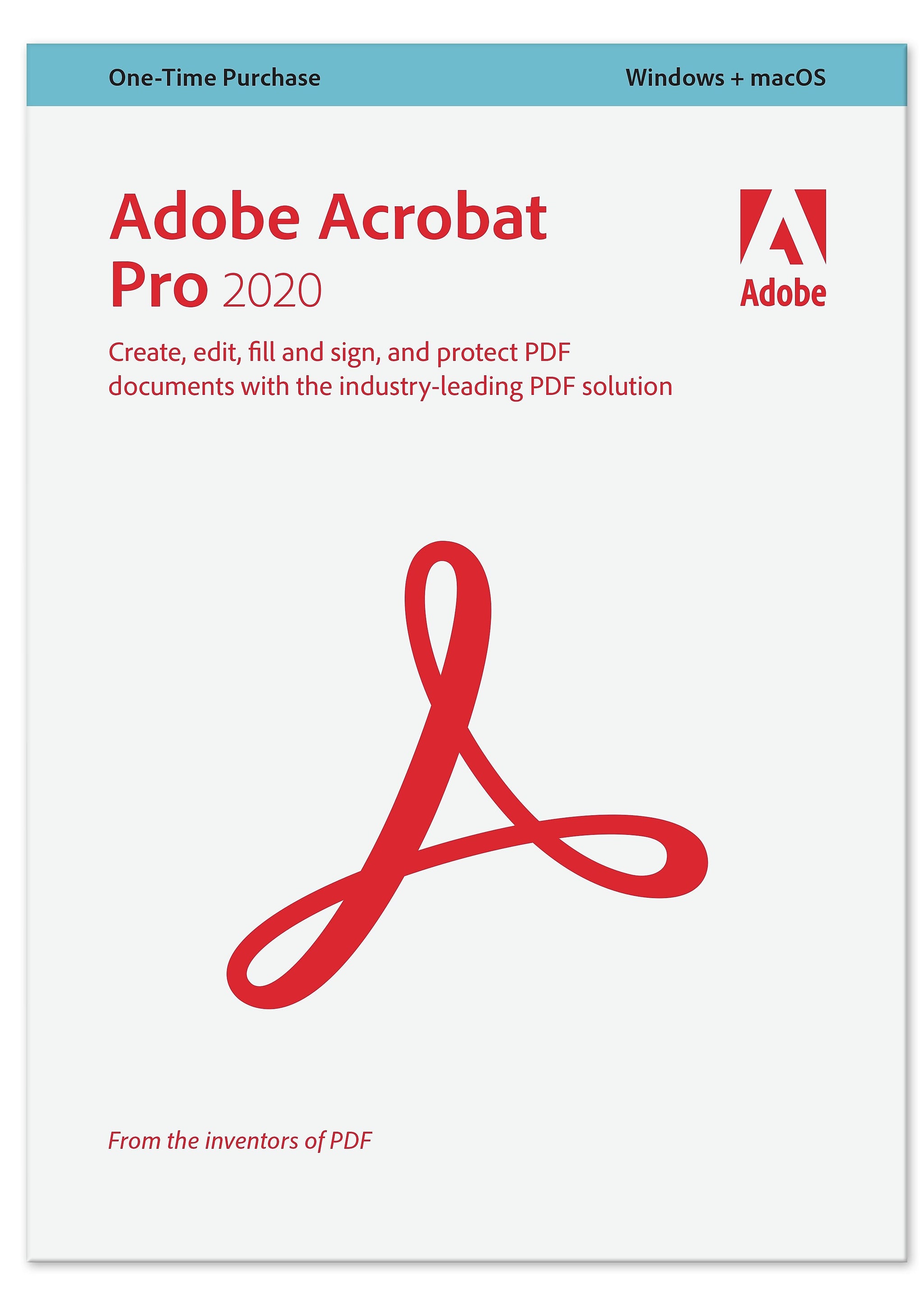 Adobe Acrobat Pro 2020 for 1 User, Windows and Mac, DVD