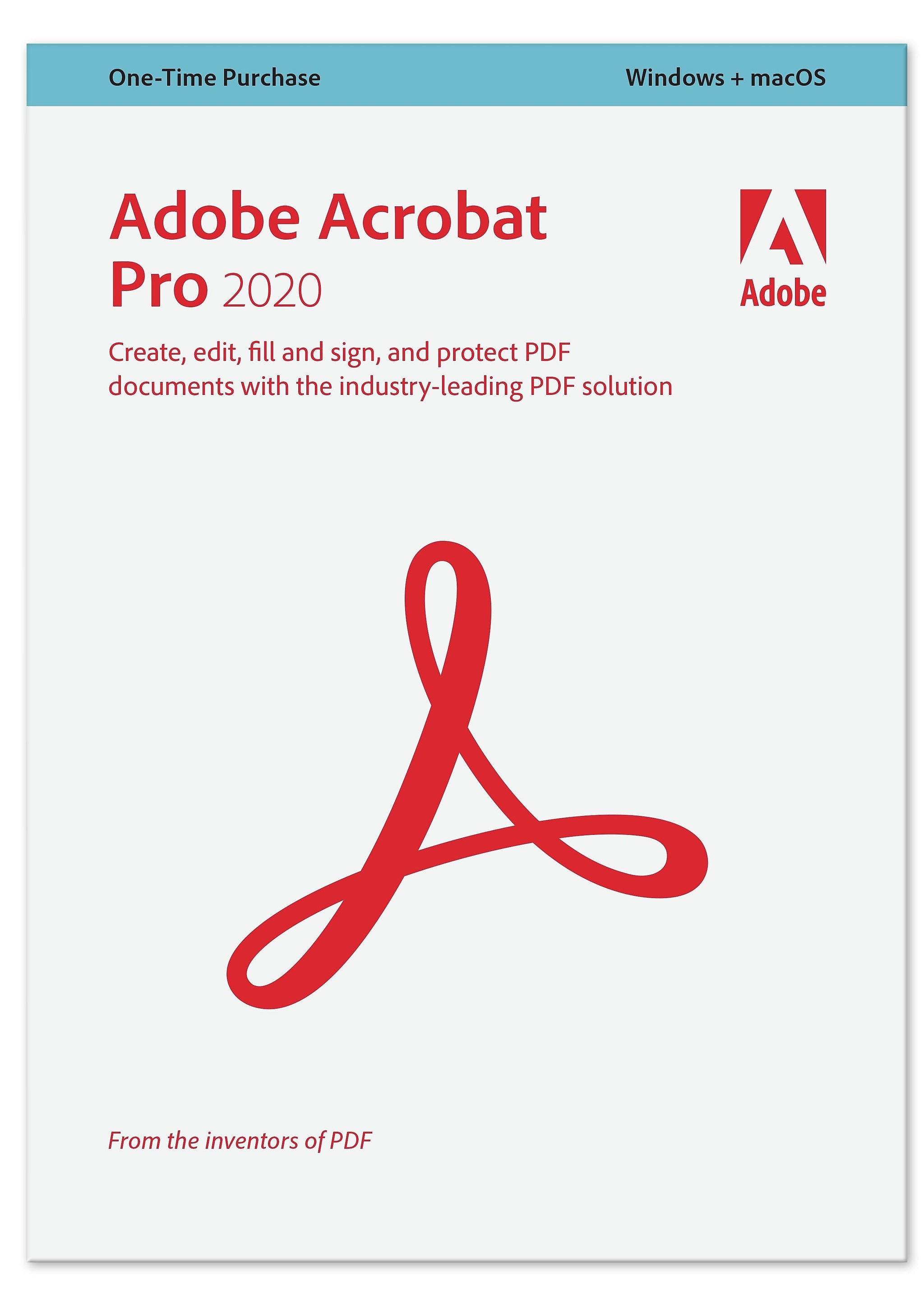 Adobe Acrobat Pro 2020 for 1 User, Windows and Mac, DVD