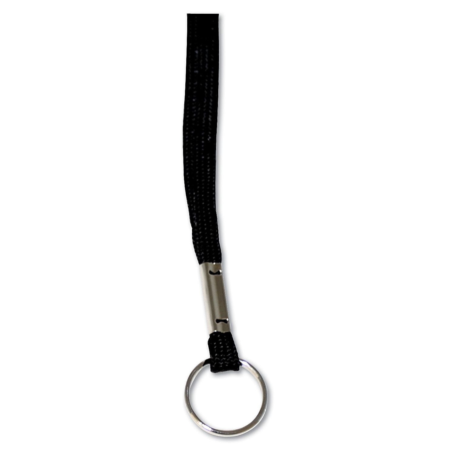 Advantus 36" Deluxe Neck Lanyard, Ring Style, Black, 24/Box