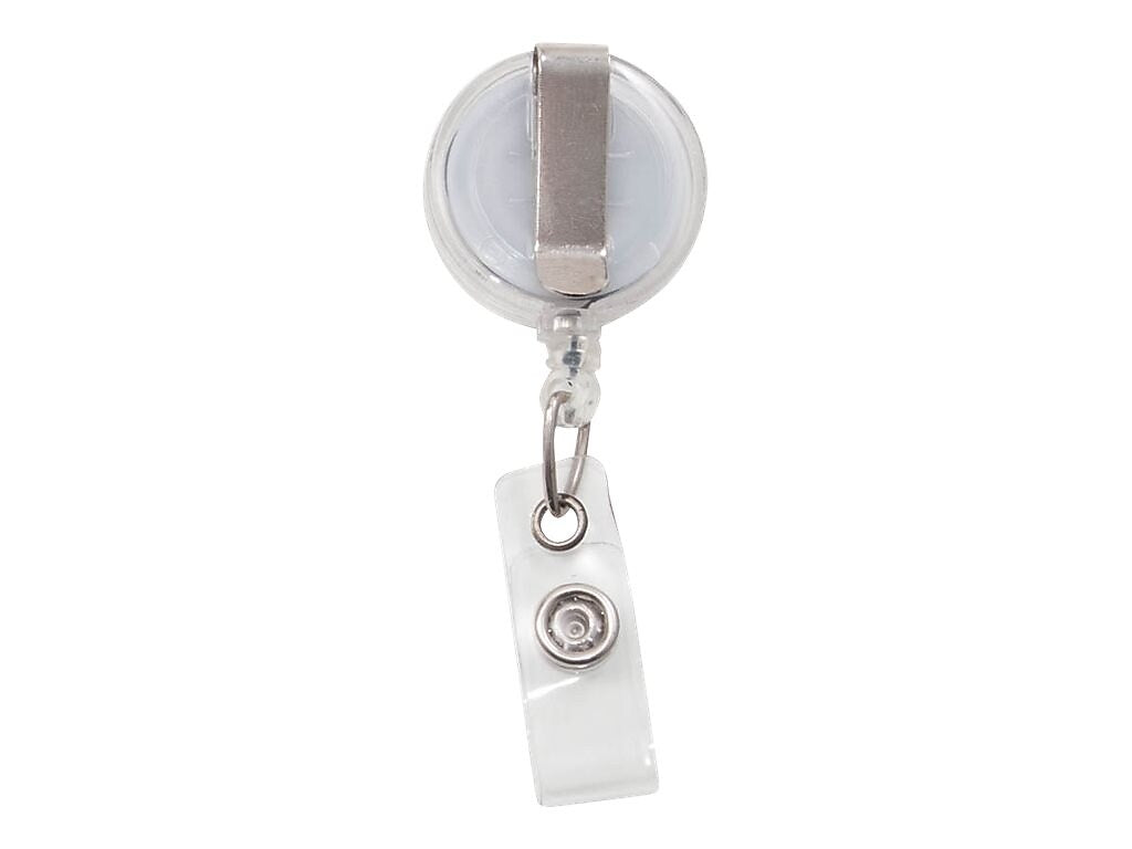 Advantus Badge Reels, Translucent Clear, 12/Pack