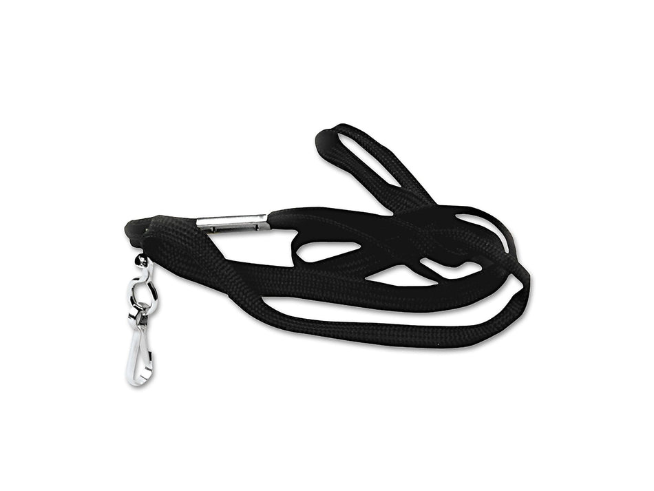 Advantus Deluxe Lanyards, Black, 24/Box