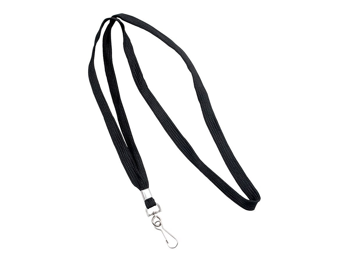 Advantus Deluxe Lanyards, Black, 24/Box